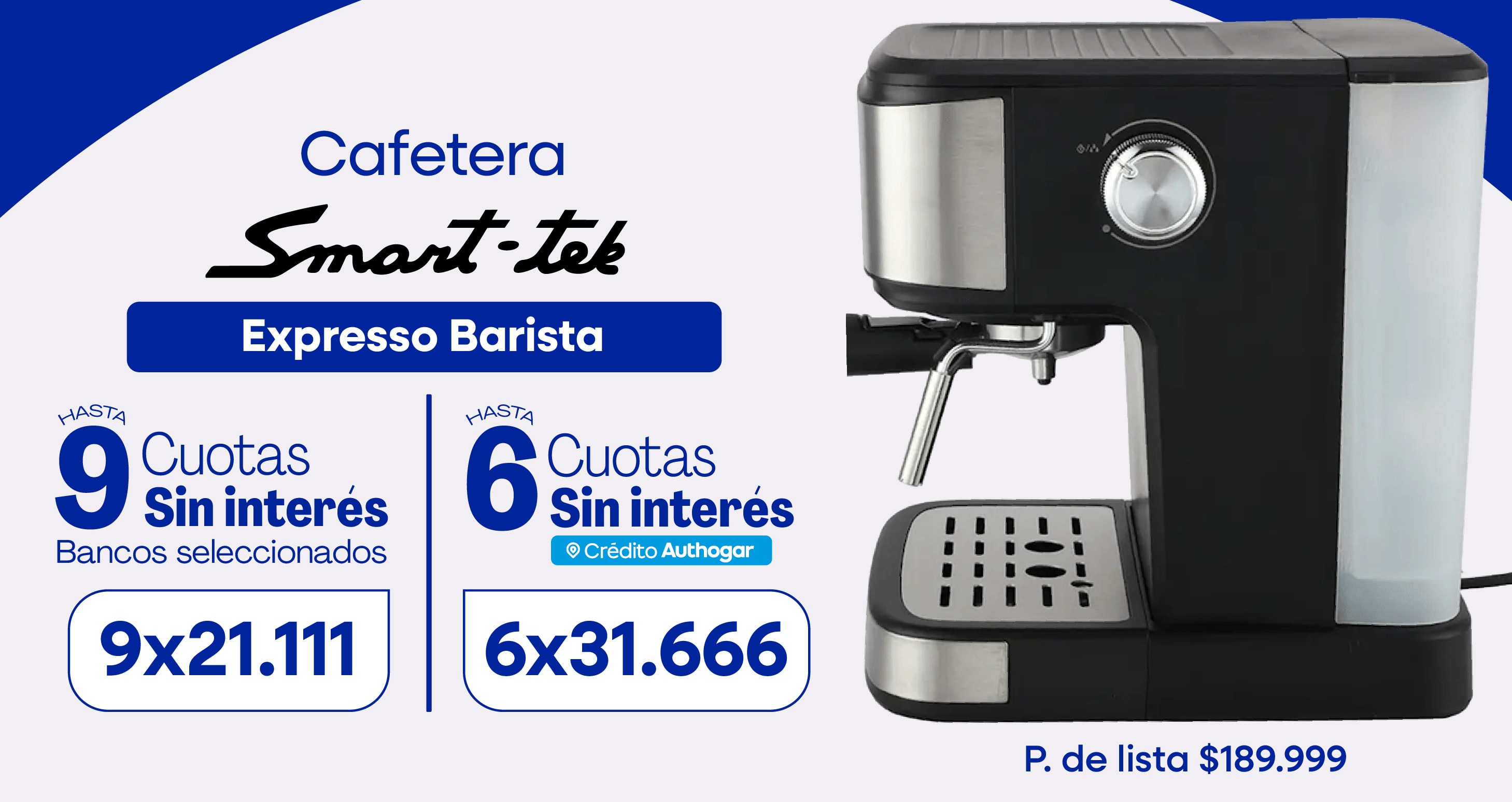 Cafetera Smart-Tek Expresso Barista y Cápsulas CMC960